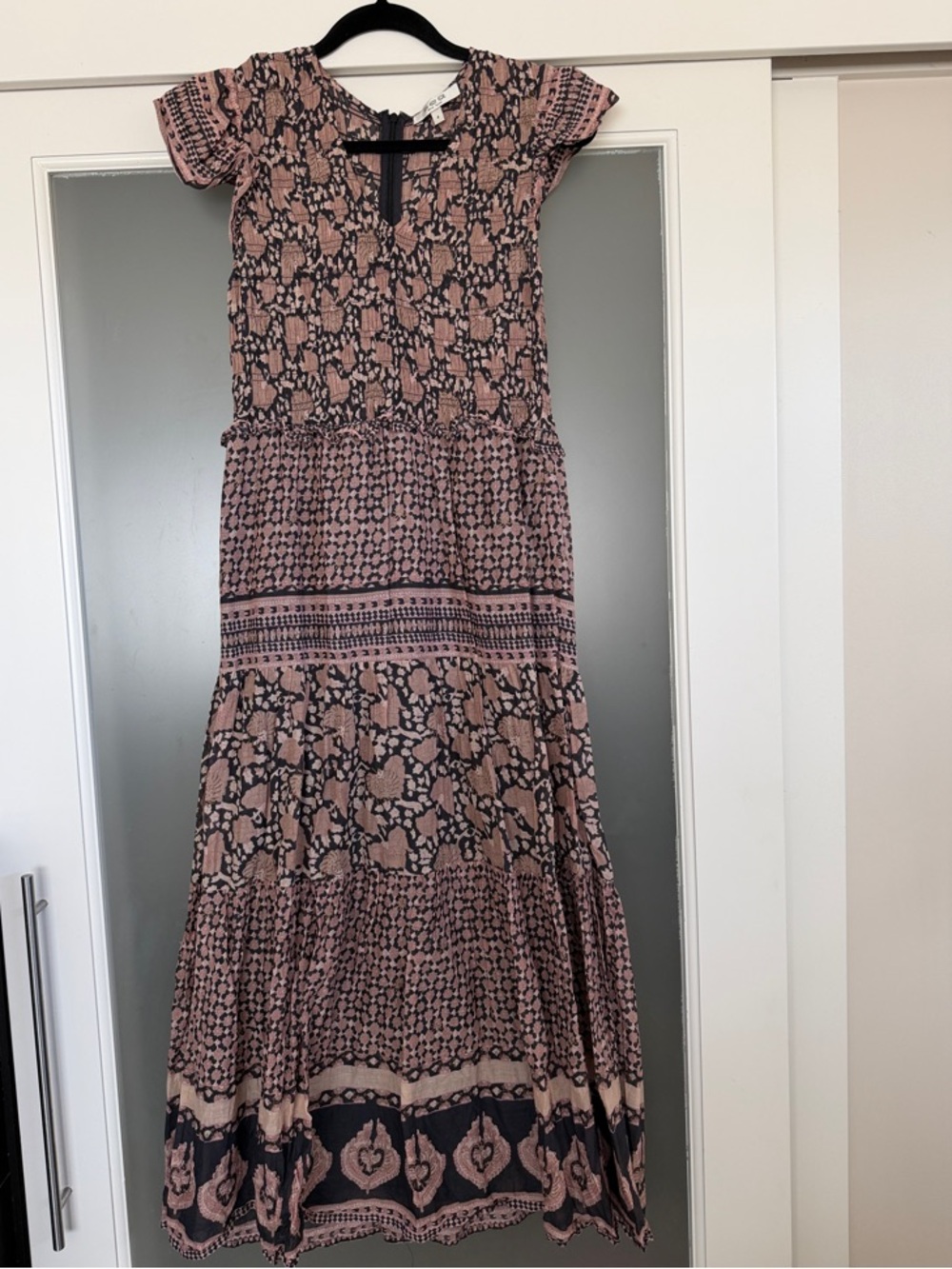 Sea New York Pink and Black Patterned Maxi Dress